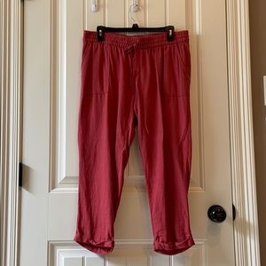 Old Navy Linen Blend Cuffed Capri Pants